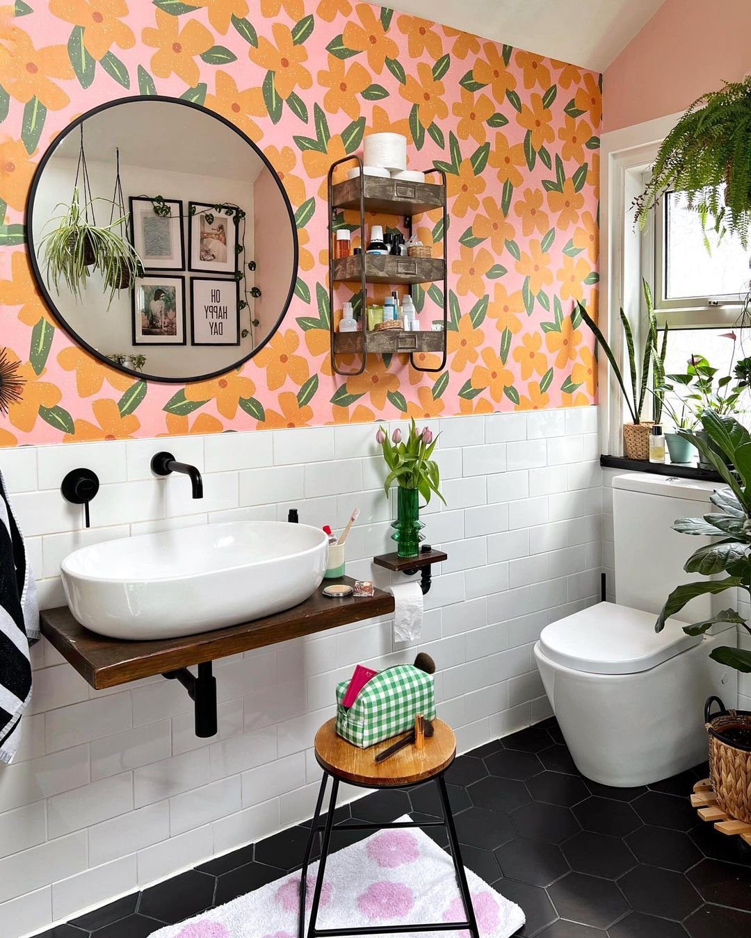 Shocking Dopamine Decor Bathroom Trends for 2025! 22 Bold Florals And Natural Touches