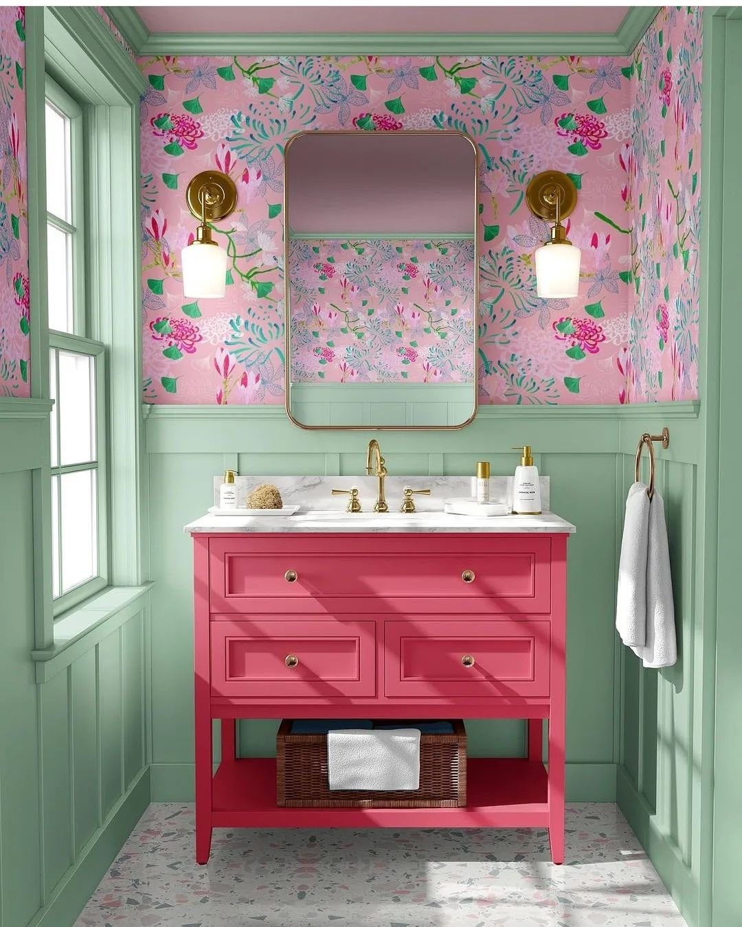Shocking Dopamine Decor Bathroom Trends for 2025! 23 Pastel Elegance With Floral Accents
