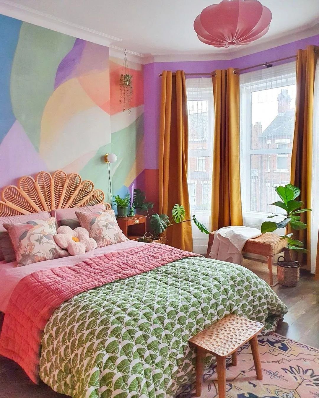 25 Mind-Blowing Dopamine Decor Bedroom Ideas for 2025! 20 20. Whimsical Colors With Boho Charm