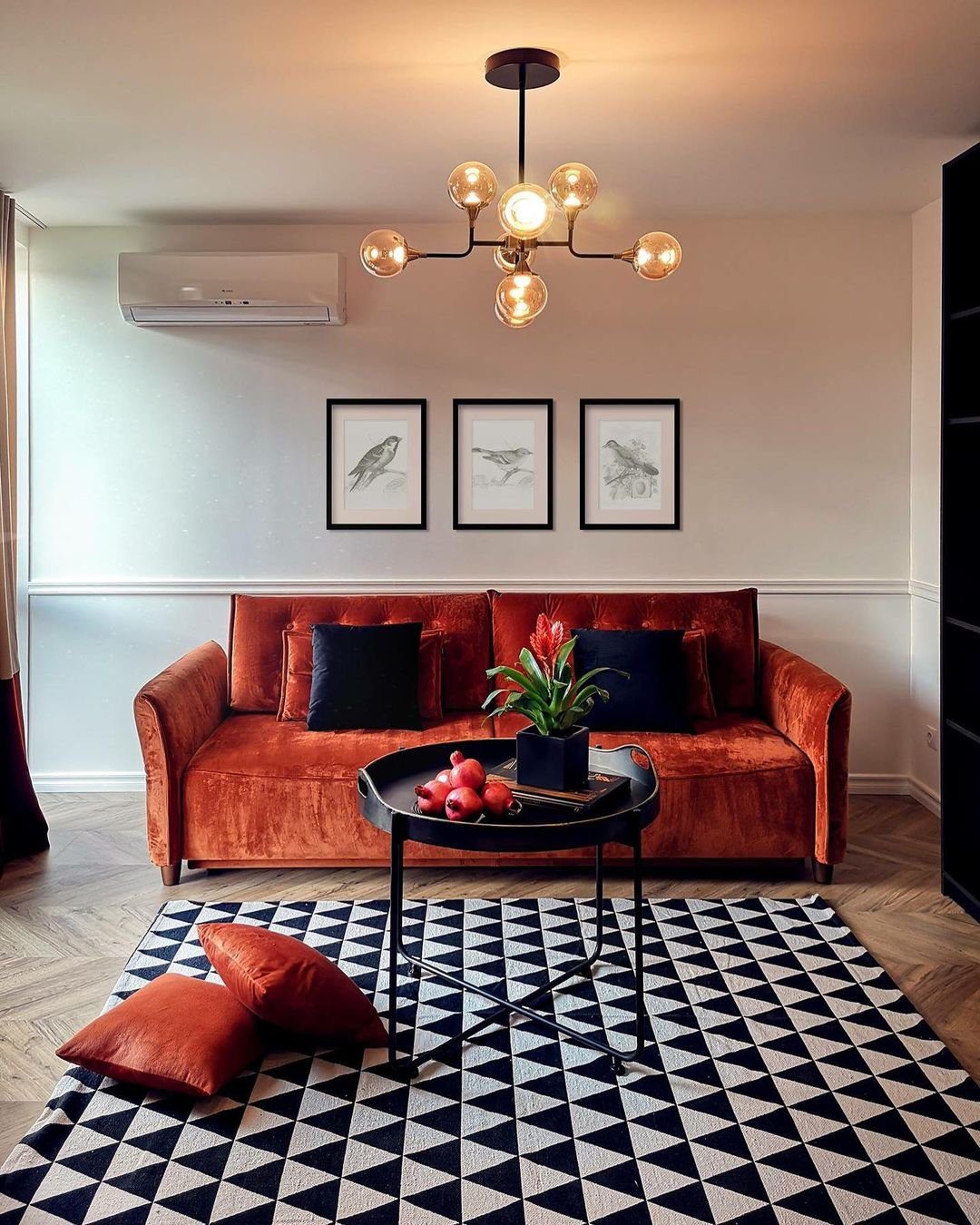 25 Jaw-Dropping Orange Couch Ideas for 2025! 9 Velvet Elegance With A Modern Twist