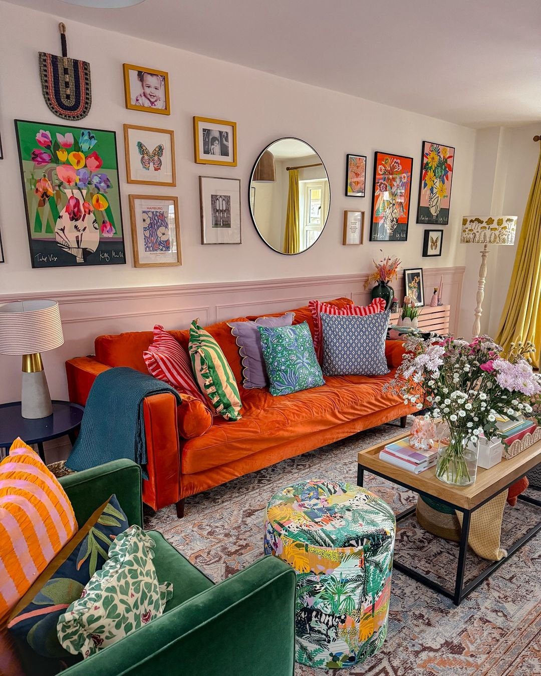 25 Jaw-Dropping Orange Couch Ideas for 2025! 13 Eclectic Joy With A Bold Orange Sofa