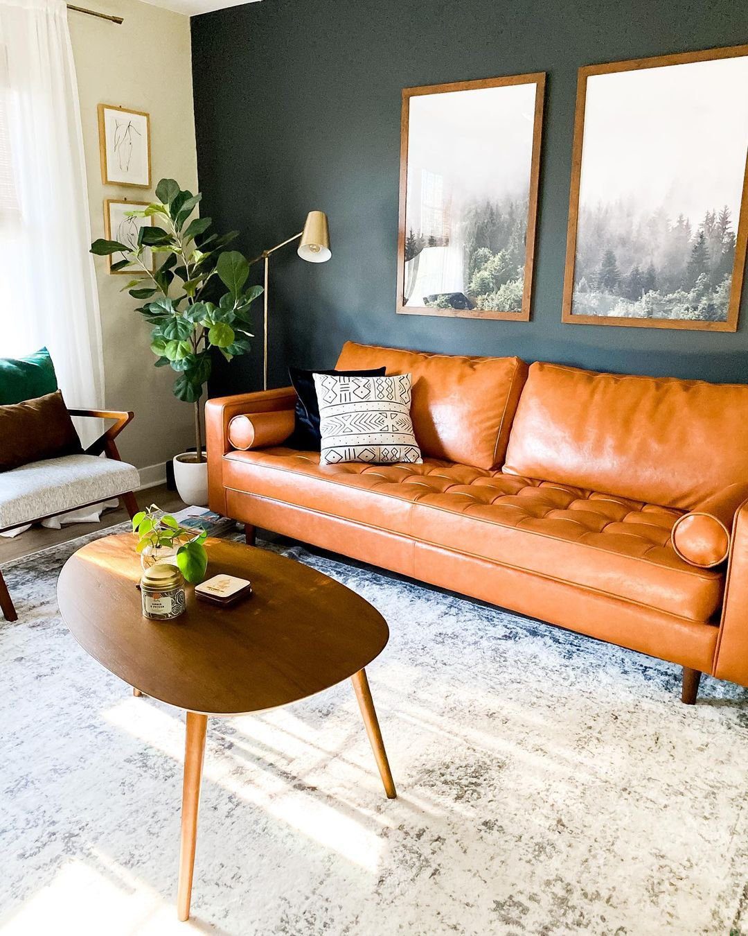 25 Jaw-Dropping Orange Couch Ideas for 2025! 18 Mid-Century Warmth With Earthy Accents