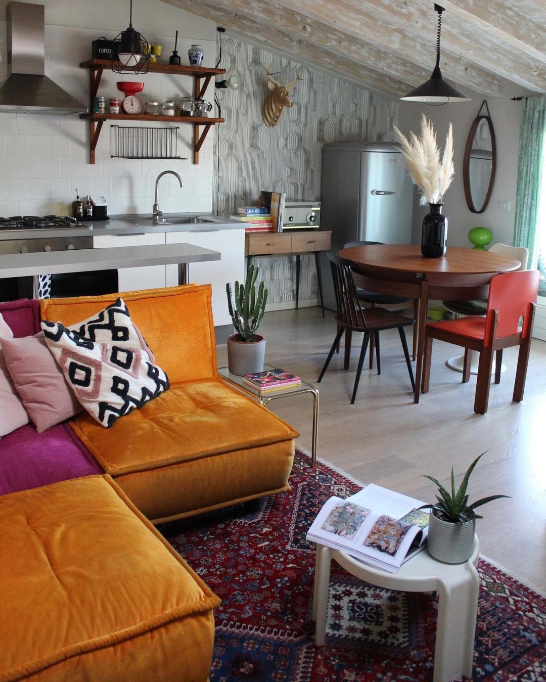 25 Jaw-Dropping Orange Couch Ideas for 2025! 23 Eclectic Charm With Bold Colors