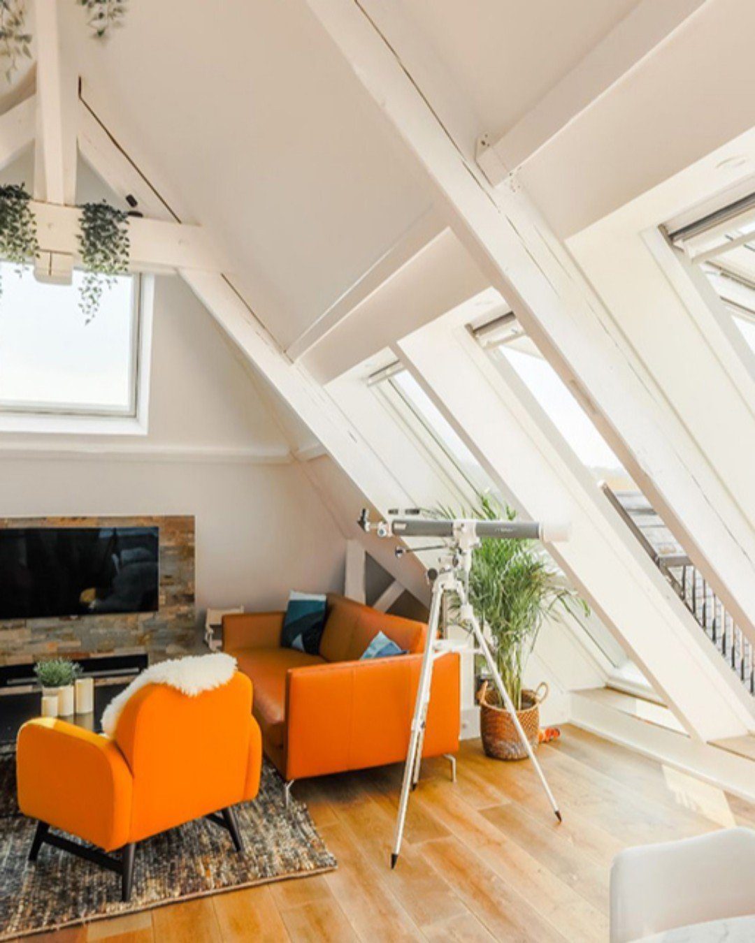 25 Jaw-Dropping Orange Couch Ideas for 2025! 24 Bold Color Meets Airy Attic Design