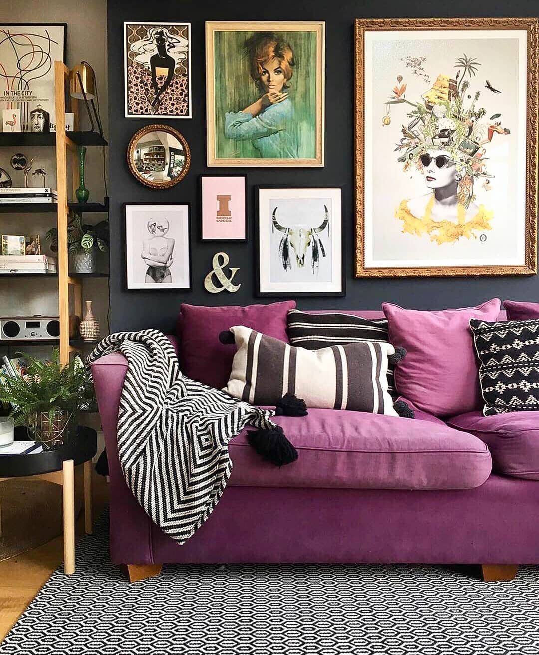 Jaw-Dropping Purple Living Rooms for 2025! 10 Bold Purple Meets Graphic Contrast