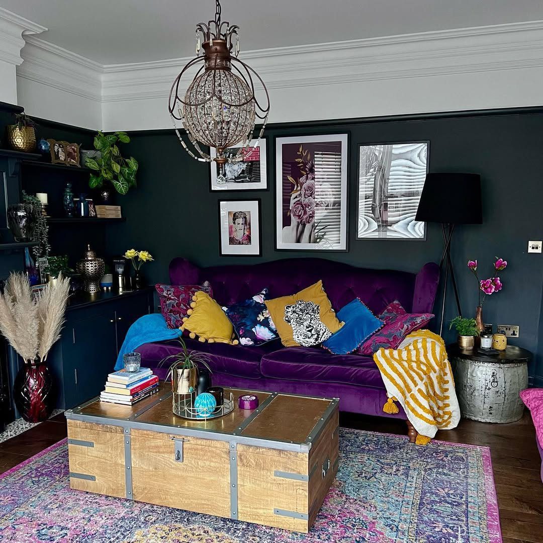 Jaw-Dropping Purple Living Rooms for 2025! 11 Jewel-Toned Elegance with Rustic Touches