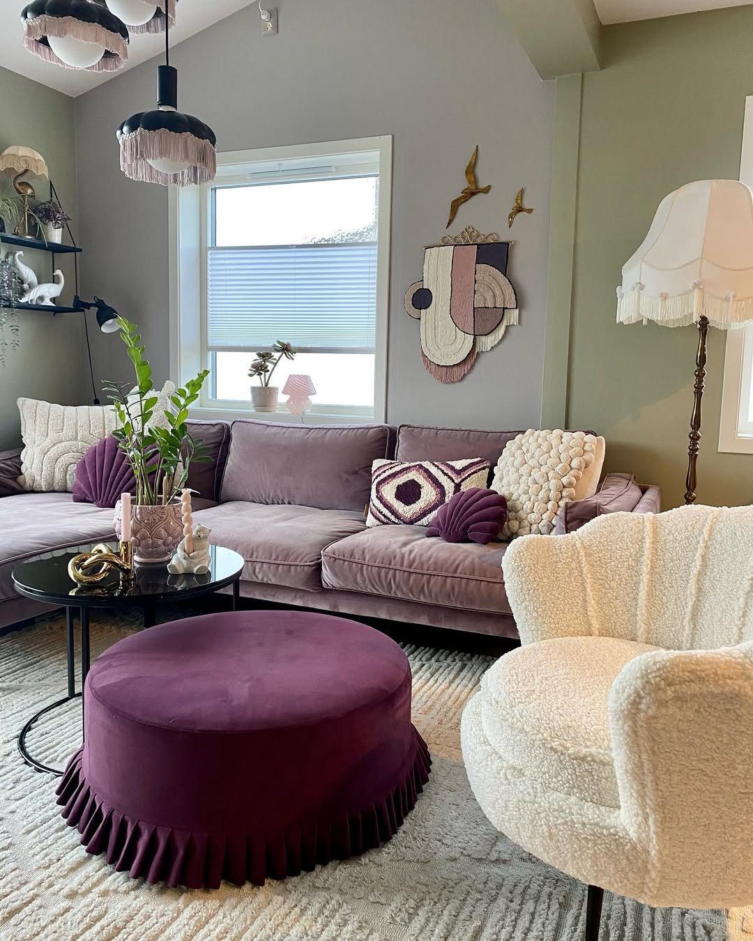Jaw-Dropping Purple Living Rooms for 2025! 19 Muted Purples With Cozy Textures