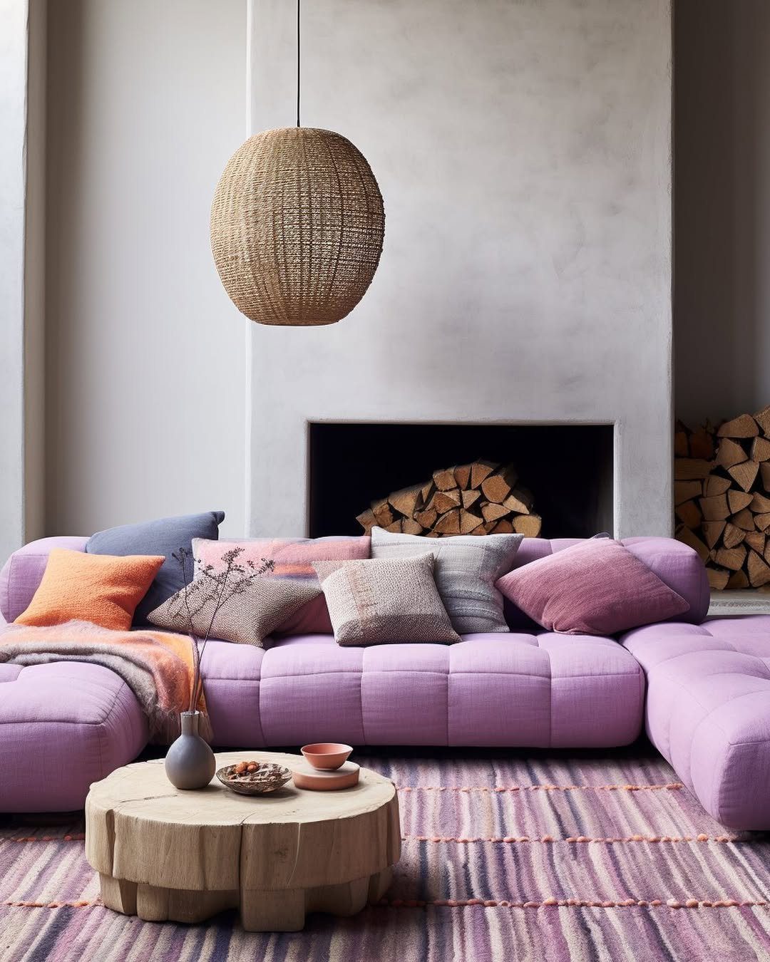 Jaw-Dropping Purple Living Rooms for 2025! 6 Modern Lavender Meets Natural Warmth