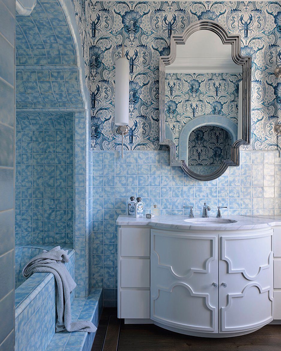 25 Chic And Glamorous Art Deco Bathroom Ideas You Should See 9 Ocean Blues With Deco Whimsy