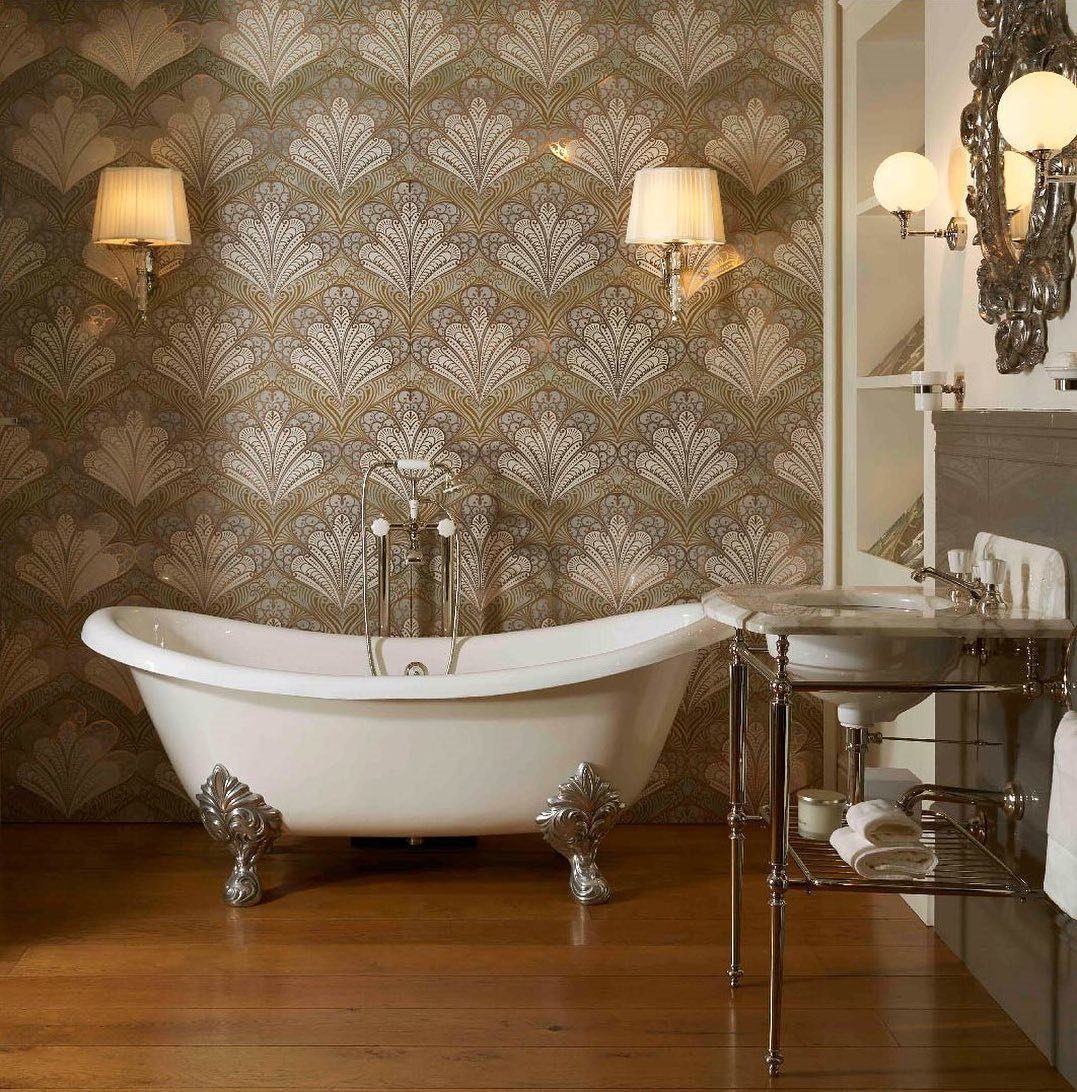 25 Chic And Glamorous Art Deco Bathroom Ideas You Should See 15 Fan Motifs With Luxurious Flair