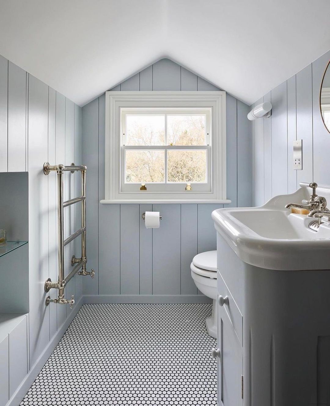 Stunning Attic Bathroom Designs to Die For in 2025 12 Soft Blue Elegance With Timeless Details