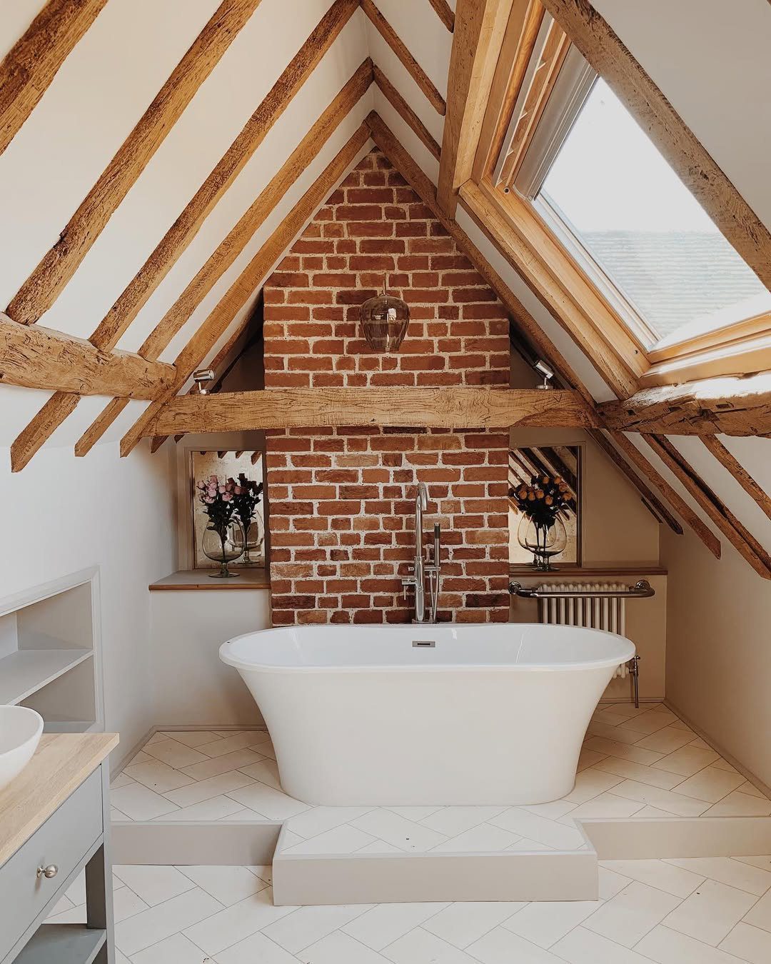 Stunning Attic Bathroom Designs to Die For in 2025 8 Exposed Brick Beauty With Rustic Warmth
