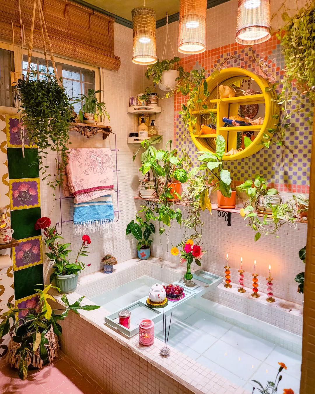Jaw-Dropping Tropical Bathrooms You Need in 2025 1 Lush Greenery Meets Mosaic Magic
