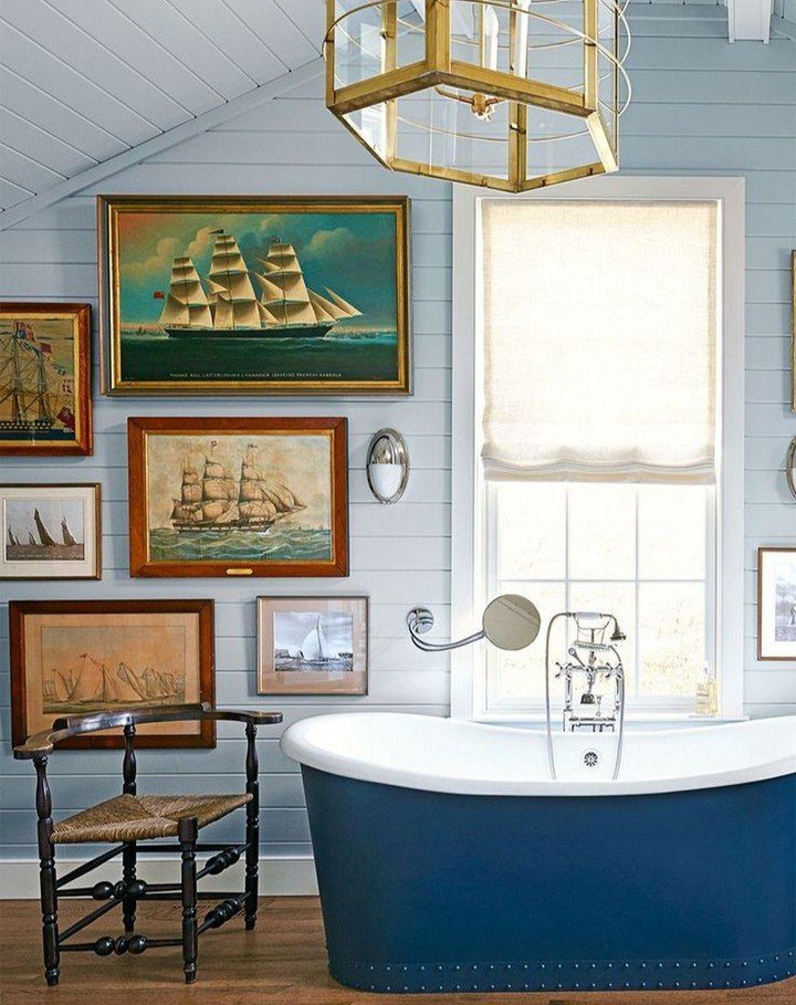 15 Dreamy Nautical Bathroom Trends for 2025 1 Nautical Elegance With Maritime Art