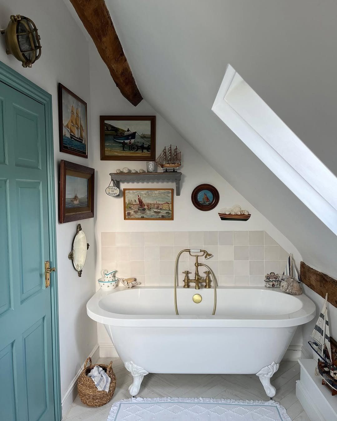 15 Dreamy Nautical Bathroom Trends for 2025 14 Vintage Coastal Charm Under The Eaves Home Decor
