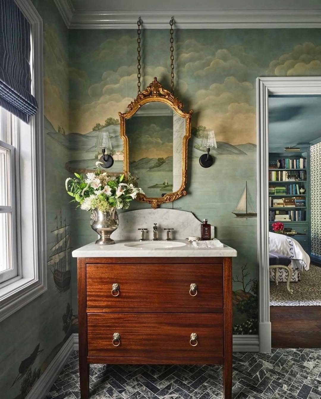 15 Dreamy Nautical Bathroom Trends for 2025 2 Luxe Nautical Charm With Murals