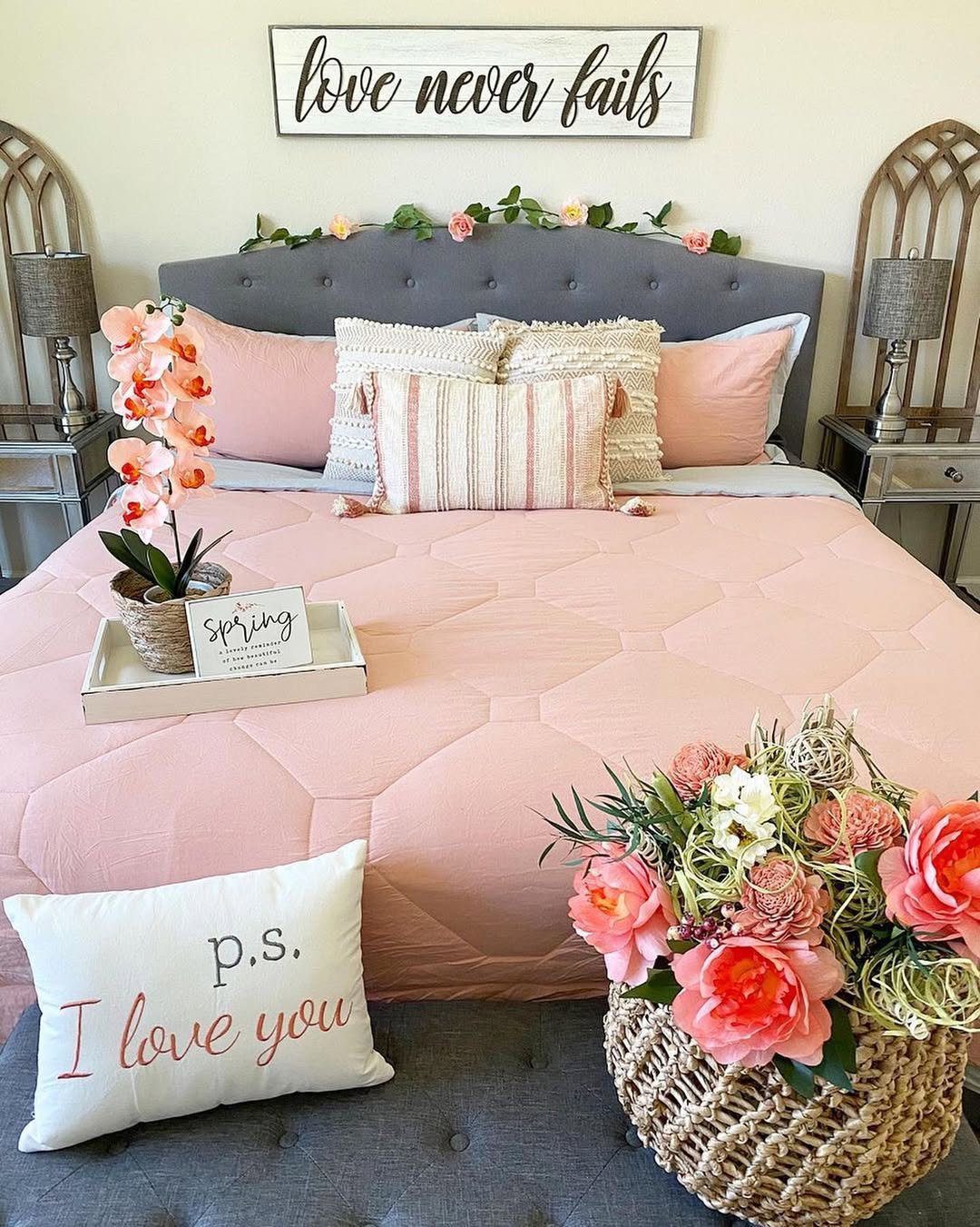 Spring Bedroom Magic: 18 Whimsical Ideas for 2025! 2 Blush Tones For Spring Serenity