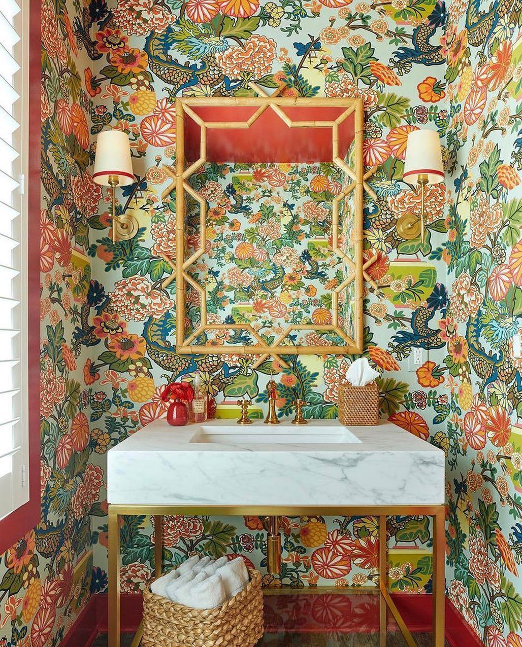 25 Mind-Blowing Maximalist Bathroom Ideas for 2025 19 Vibrant Botanicals With Bamboo Accents