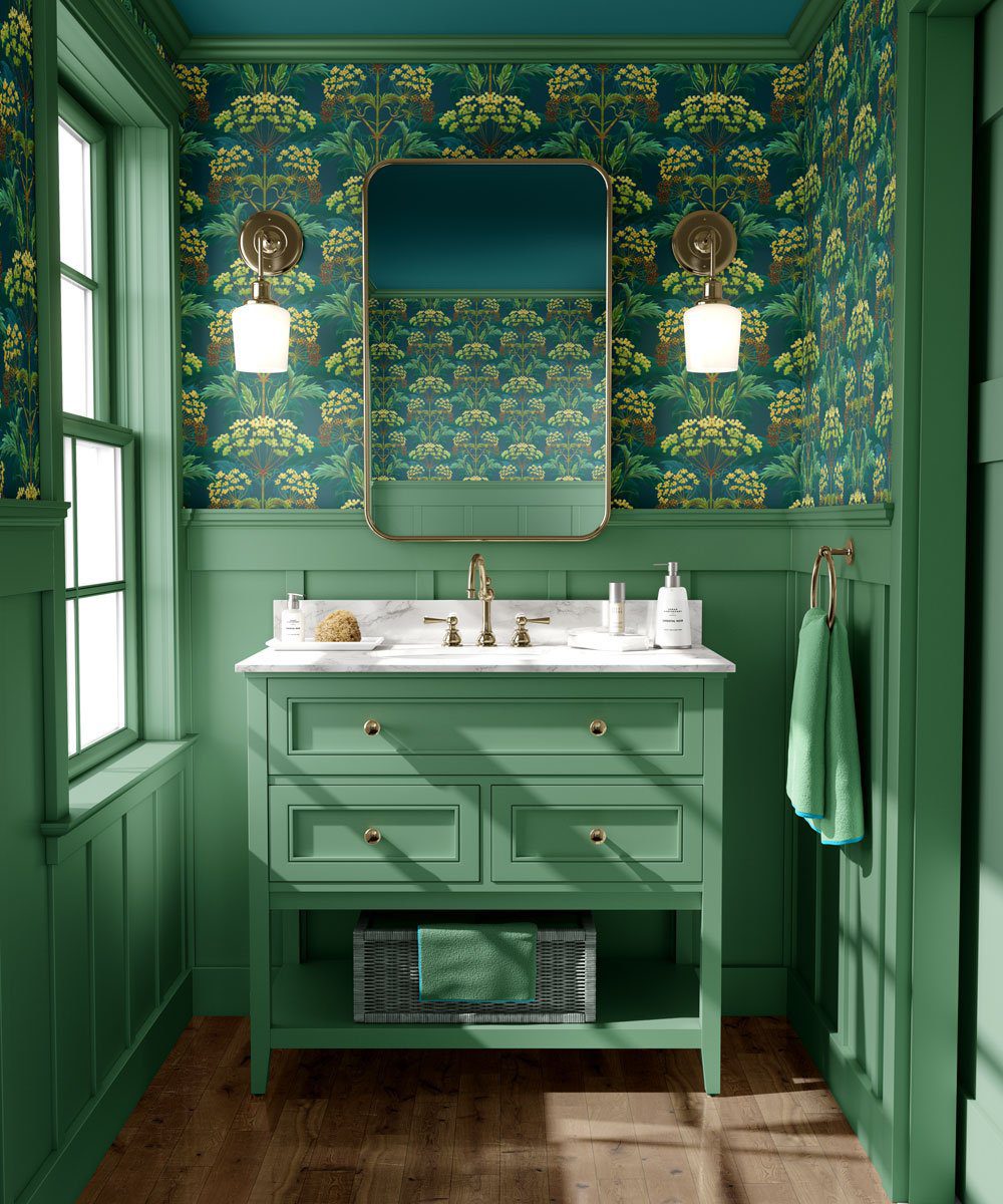 25 Mind-Blowing Maximalist Bathroom Ideas for 2025 20 Lush Greens With Vintage Botanical Flair
