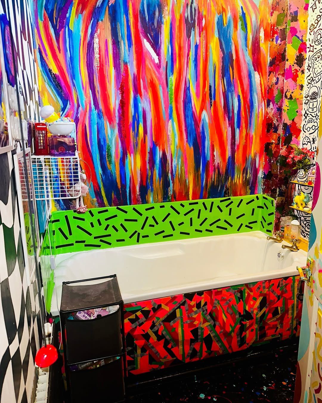 25 Mind-Blowing Maximalist Bathroom Ideas for 2025 21 Explosive Color With Artistic Chaos - Funny Bathroom Wall Art