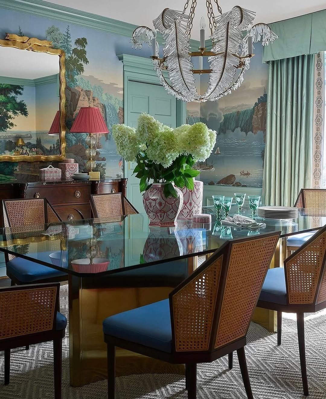 25 Stunning Dining Room Wallpapers That Scream Luxury 2025 1 Scenic Wallpaper For A Captivating Dining Space
