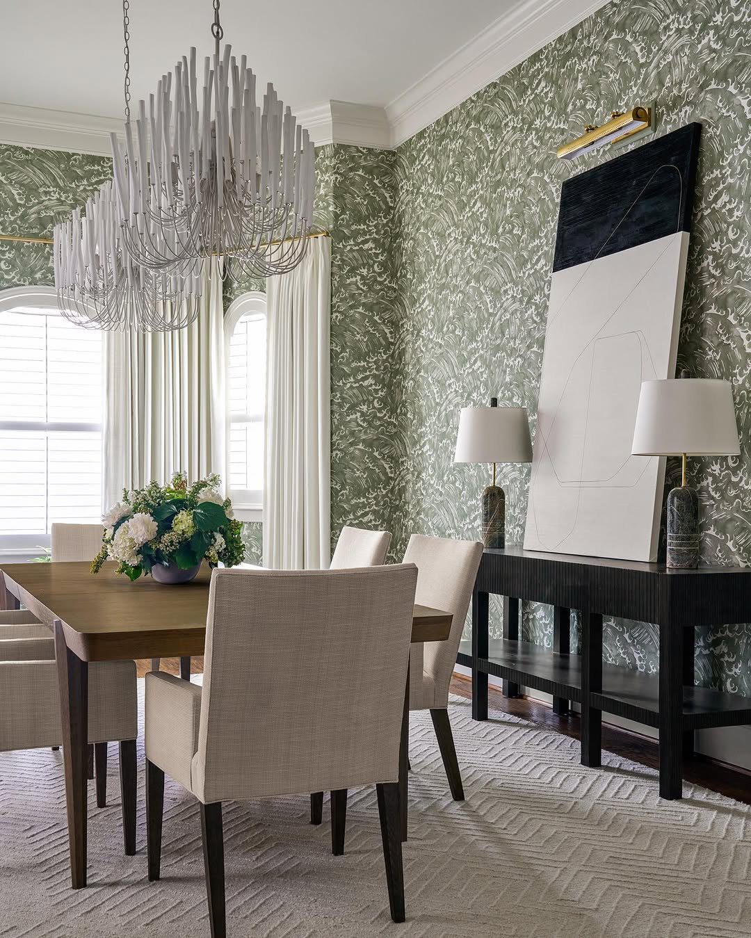 25 Stunning Dining Room Wallpapers That Scream Luxury 2025 25 25. Textured Green Wallpaper For A Sophisticated Dining Room