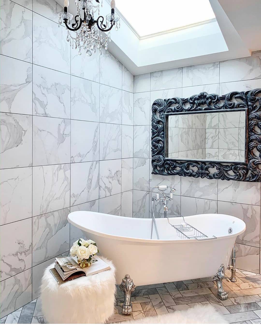 25 Jaw-Dropping Glam Bathroom Ideas for 2025 3 Marble Elegance Meets Vintage Glam