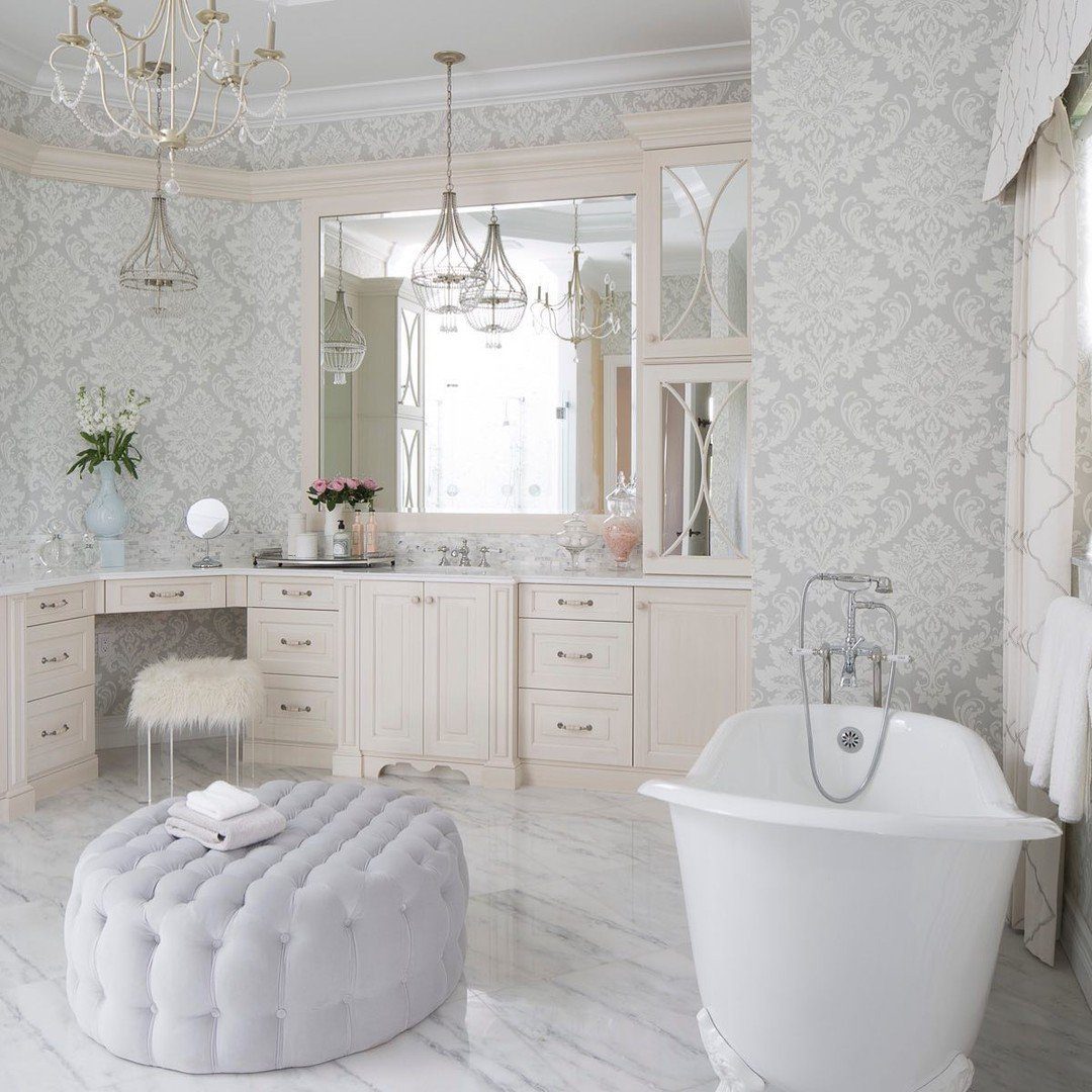 25 Jaw-Dropping Glam Bathroom Ideas for 2025 7 7. Soft Neutrals With Timeless Glamour