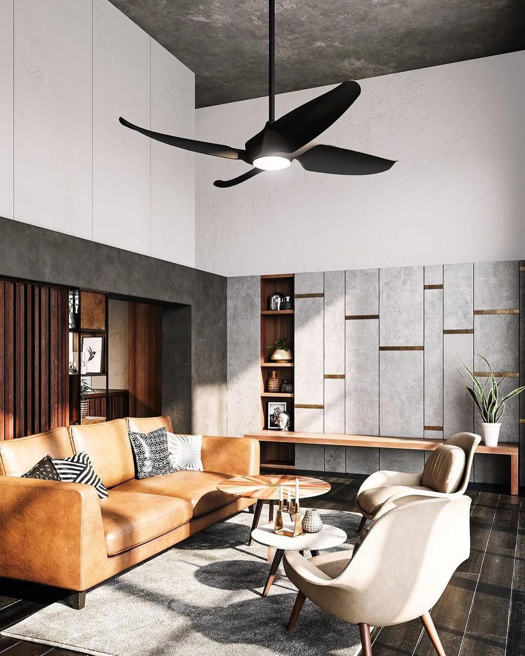 Jaw-Dropping Ceiling Fans for 2025 Living Rooms 11 Sculptural Black Ceiling Fan For Style