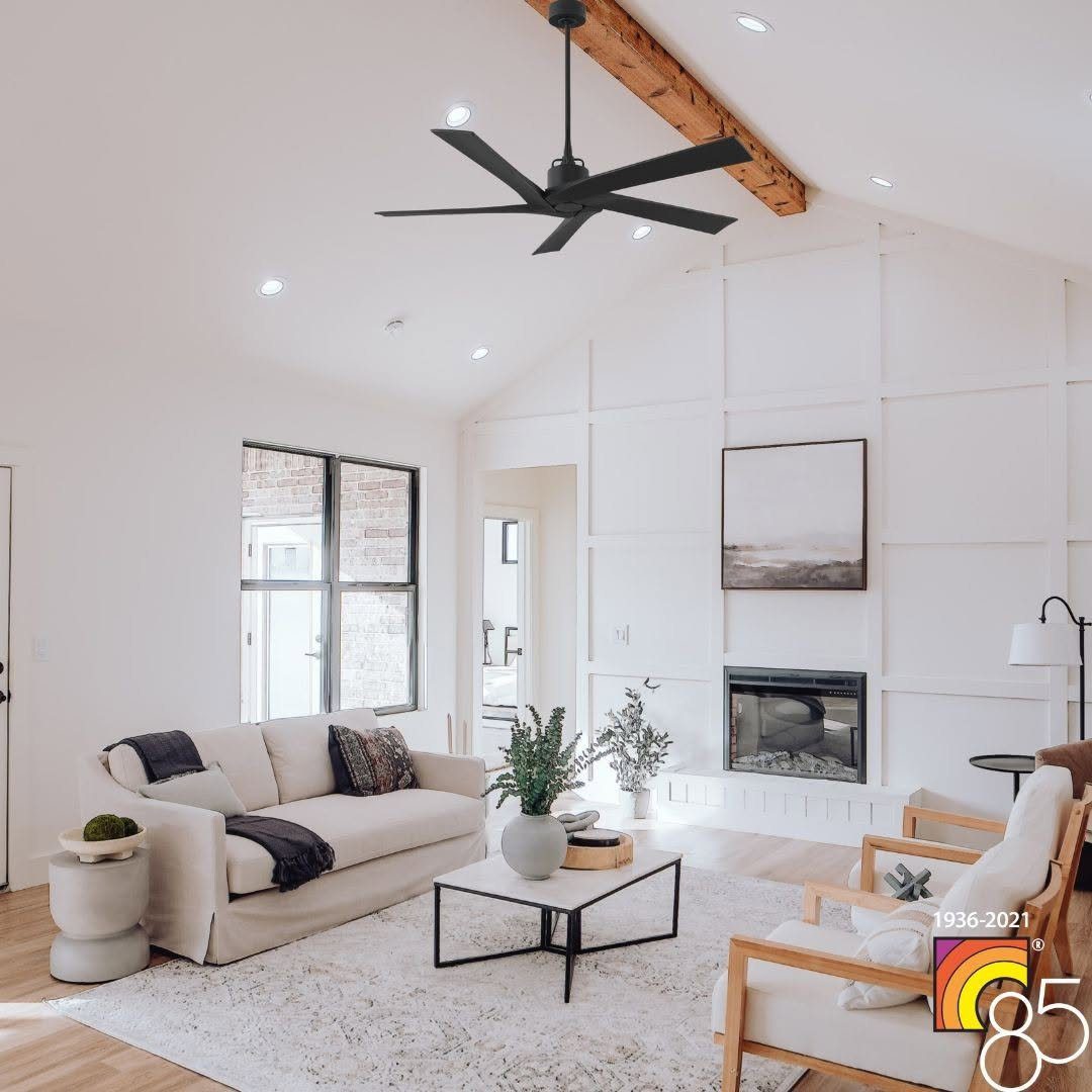 Jaw-Dropping Ceiling Fans for 2025 Living Rooms 13 13. Modern Black Ceiling Fan For Balance