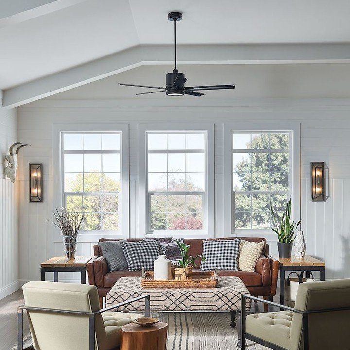 Jaw-Dropping Ceiling Fans for 2025 Living Rooms 24 Sleek Black Ceiling Fan For Farmhouse Charm