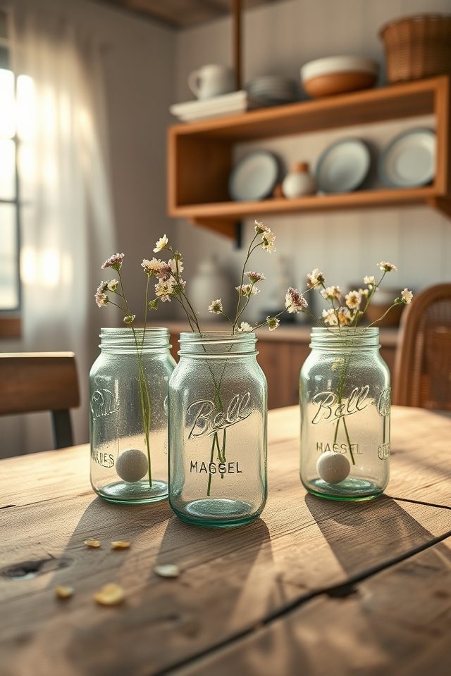 antique mason jars display