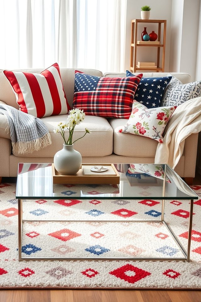 15 Living Room Decor Ideas to Celebrate Independence Day in Style 15 bold energy pattern mix
