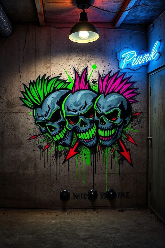 bold rebellious punk graffiti