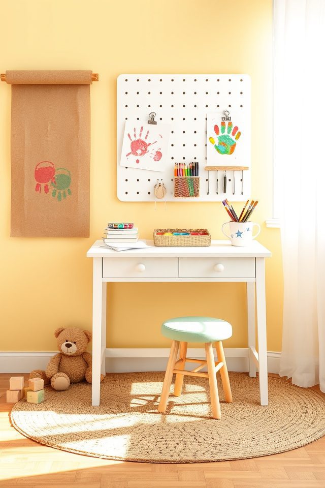 13 Kids Room Decor Ideas for a Playful National Play Day 7 colorful organized art station