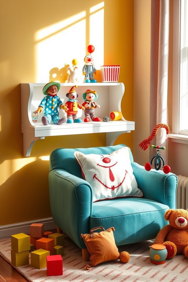 colorful whimsical clown accents