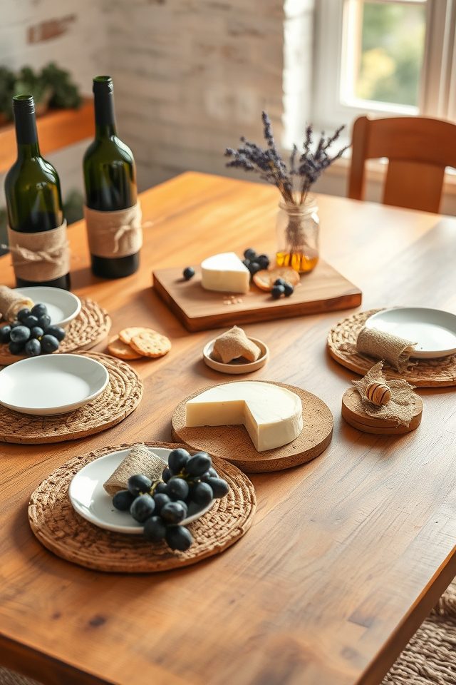 cork burlap wine accents