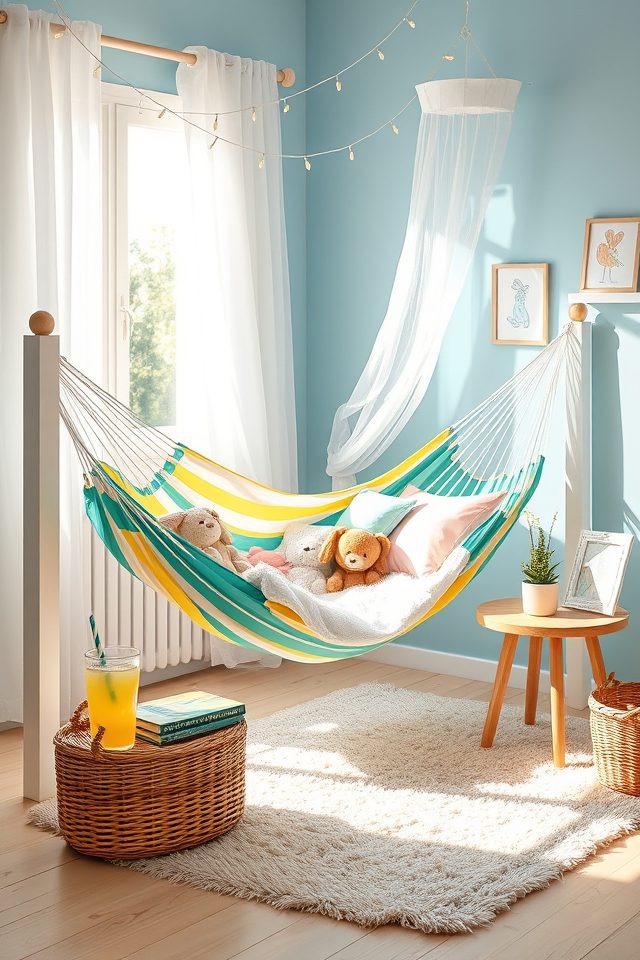 13 Sweet Summer Bedroom Ideas for Kids 9 cozy hammock reading hideaway