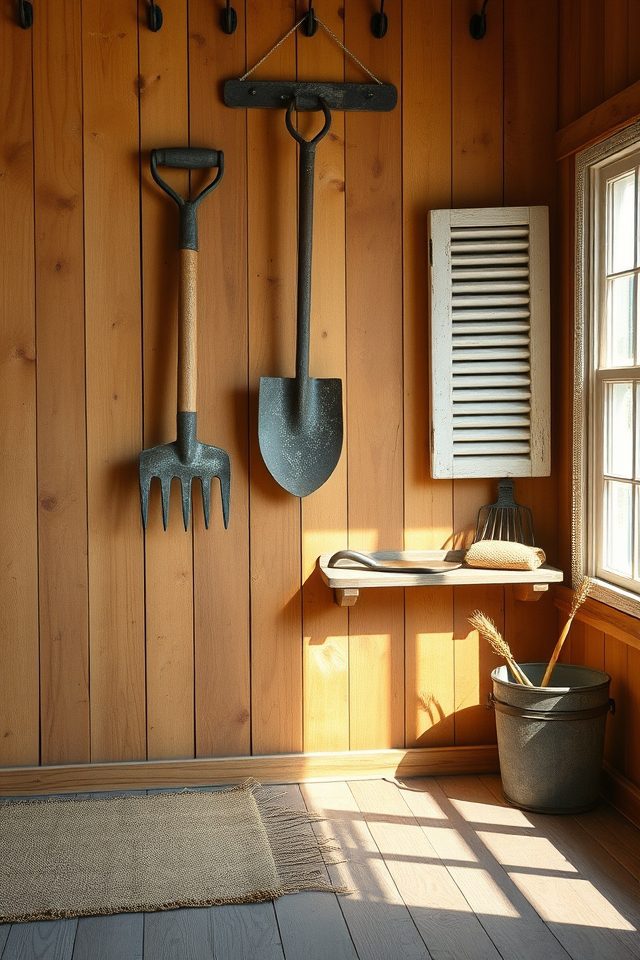 display antique farm tools