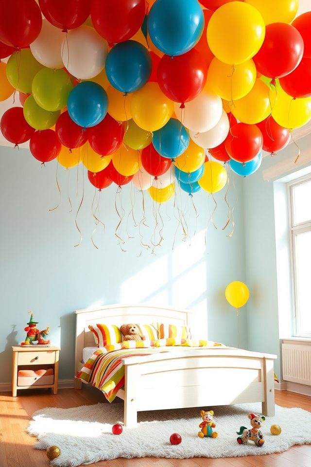floating carnival balloon clusters