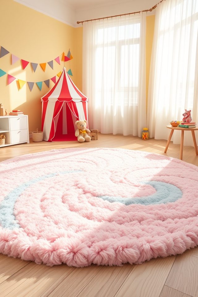 fluffy pastel swirls rug