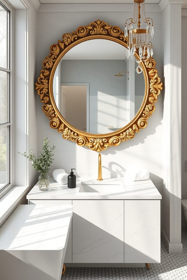 17 Refreshing Bathroom Decor Ideas for a Spa-Like Escape 13 hang bold statement mirror