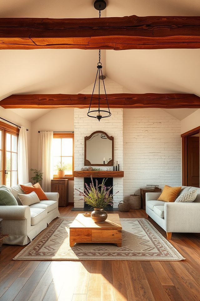 highlight exposed wooden beams