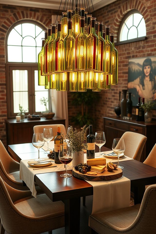 national wine bottle chandelier