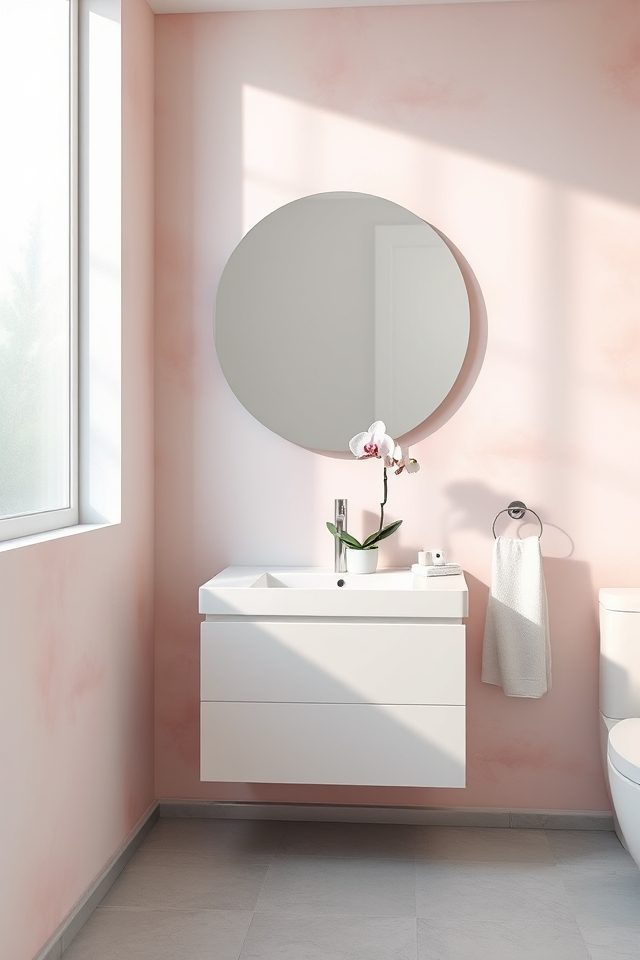 15 Striking Bathroom Wallpaper Ideas to Accentuate Your Mirror 12 pastel shades for serenity