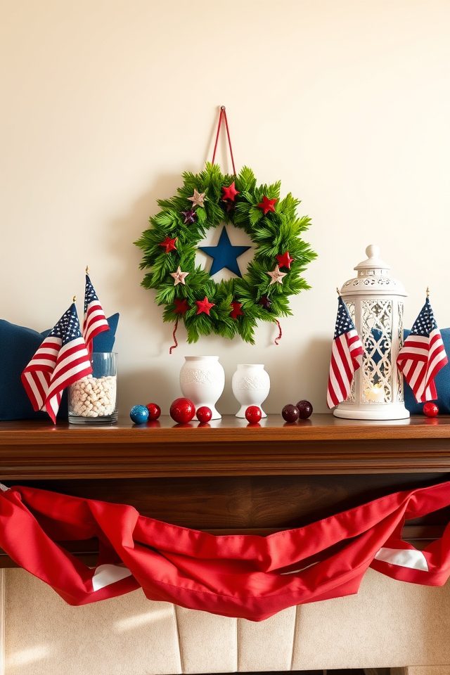 15 Living Room Decor Ideas to Celebrate Independence Day in Style 14 patriotic independence day mantel