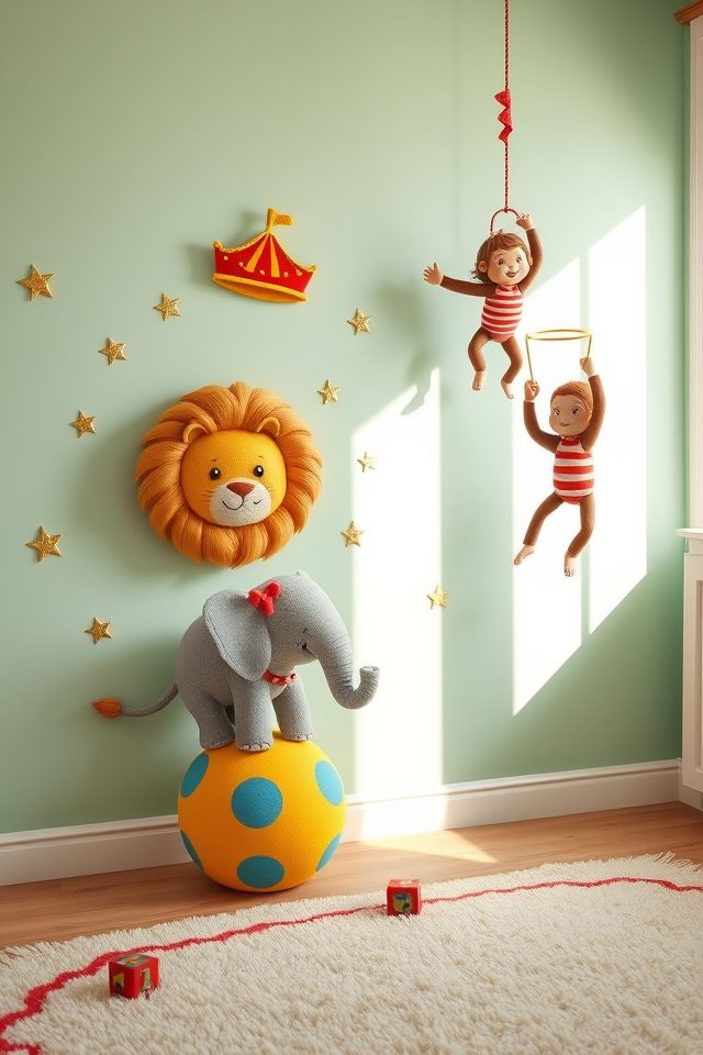 playful circus animal decals