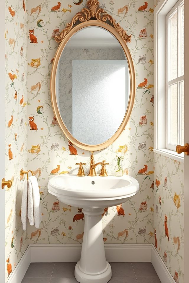 15 Striking Bathroom Wallpaper Ideas to Accentuate Your Mirror 10 playful whimsical bathroom designs