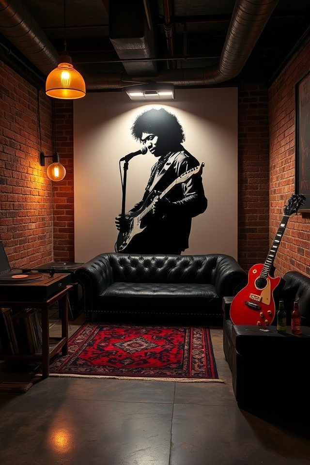 rock icon silhouette murals