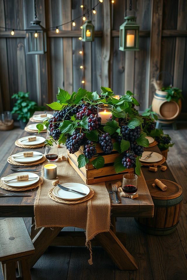 rustic vineyard crate decorations
